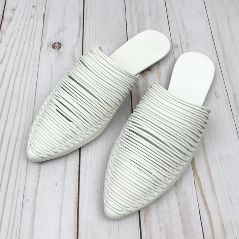 Tory Burch White Leather Sienna Mules NWOB